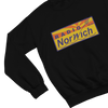 Blue t-shirt with Alan Partridge Radio Norwich & Sweatshirt Parody close-up