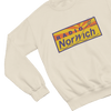 Red t-shirt with Alan Partridge Radio Norwich & Sweatshirt Parody wall display
