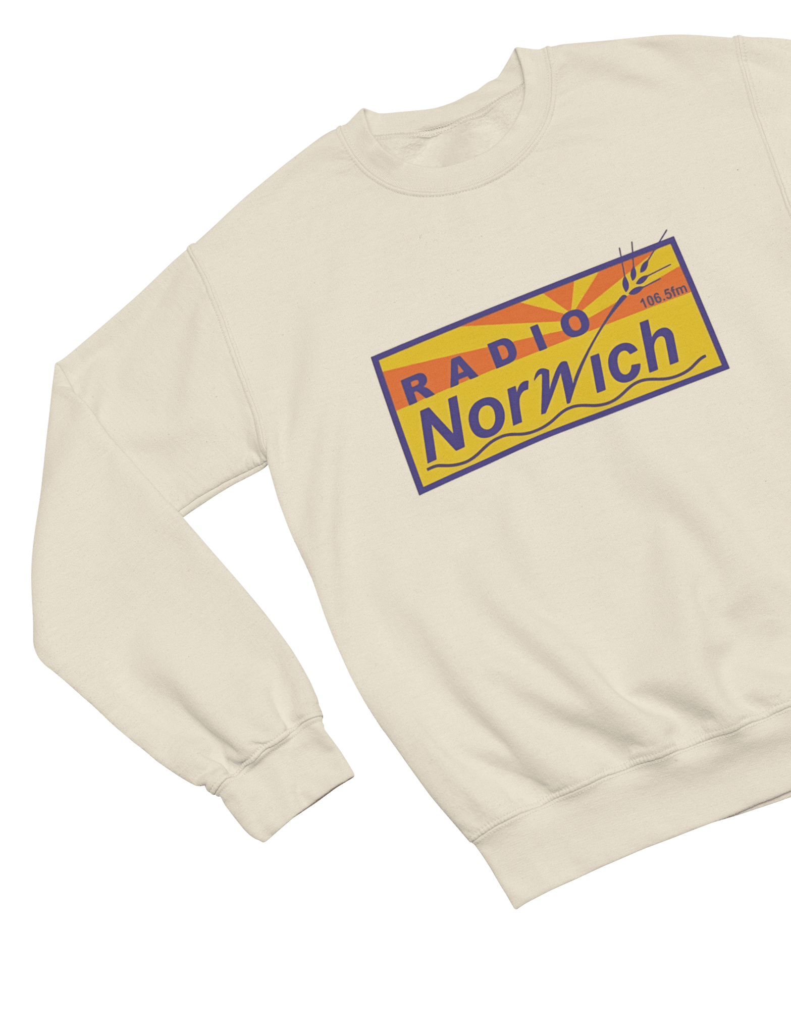 Red t-shirt with Alan Partridge Radio Norwich & Sweatshirt Parody wall display