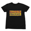 Red t-shirt with Alan Partridge Radio Norwich & Sweatshirt Parody
