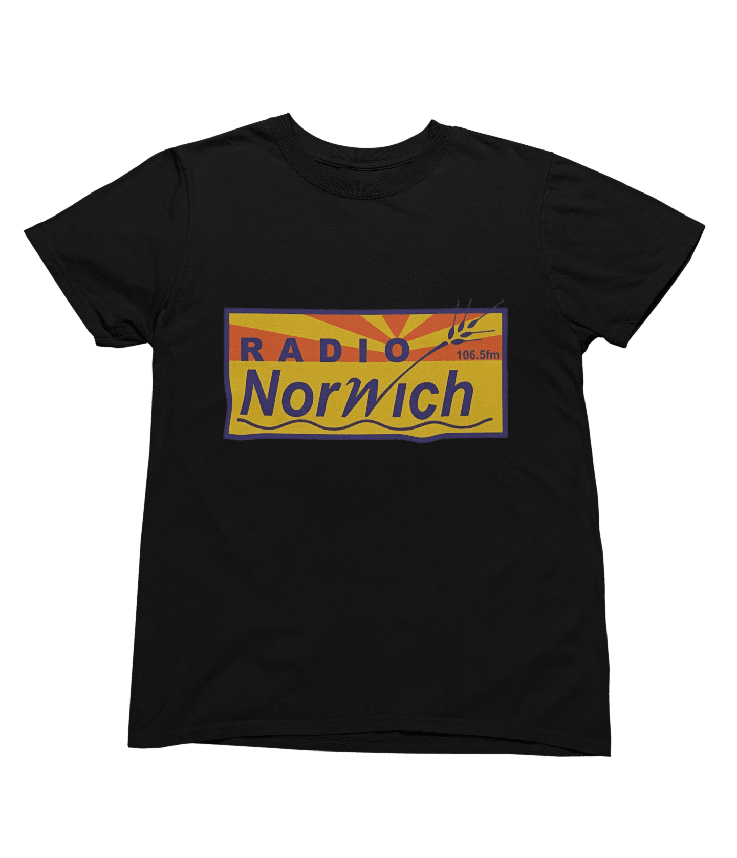 Red t-shirt with Alan Partridge Radio Norwich & Sweatshirt Parody