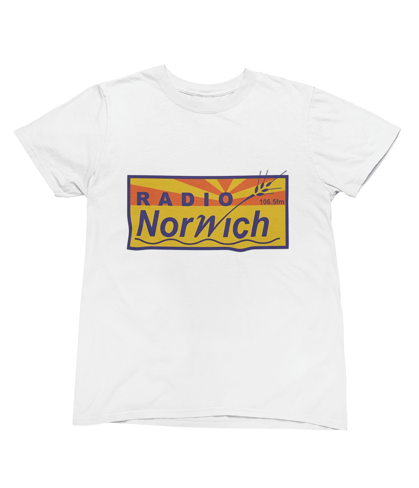 Black t-shirt with Alan Partridge Radio Norwich & Sweatshirt Parody front view