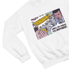 White t-shirt with Alan Partridge Smell My Cheese Sweatshirt Parody Jumper close-up