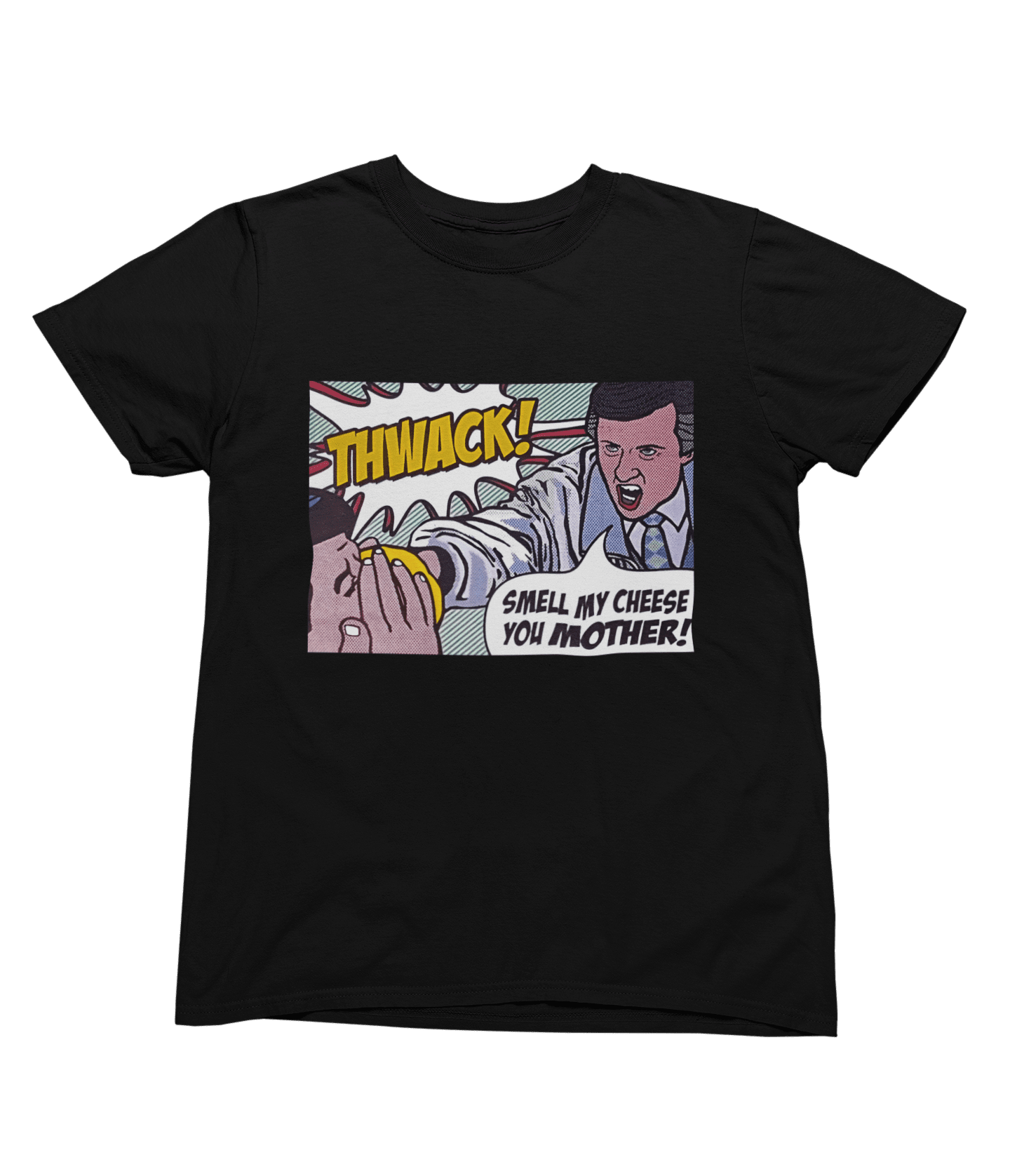 Blue t-shirt with Alan Partridge Smell My Cheese Sweatshirt Parody Jumper