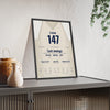 Alastair Cook The Oval 2018 Cricket Poster - 147 Final Test Jumper Print framed and leaning on a sideboard