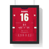 Aleksander Barkov 2024 Cup Final Game 7 Poster - Florida Panthers 16 Hockey Jersey Print framed in a black frame, ready to hang