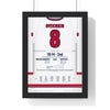 Alex Ovechkin 2018 Cup Final Game 5 Poster - Washington Capitals 8 Hockey Jersey Print framed in a black frame, ready to hang