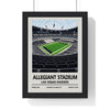 Las Vegas Raiders Allegiant Stadium print framed in a black frame, ready to hang