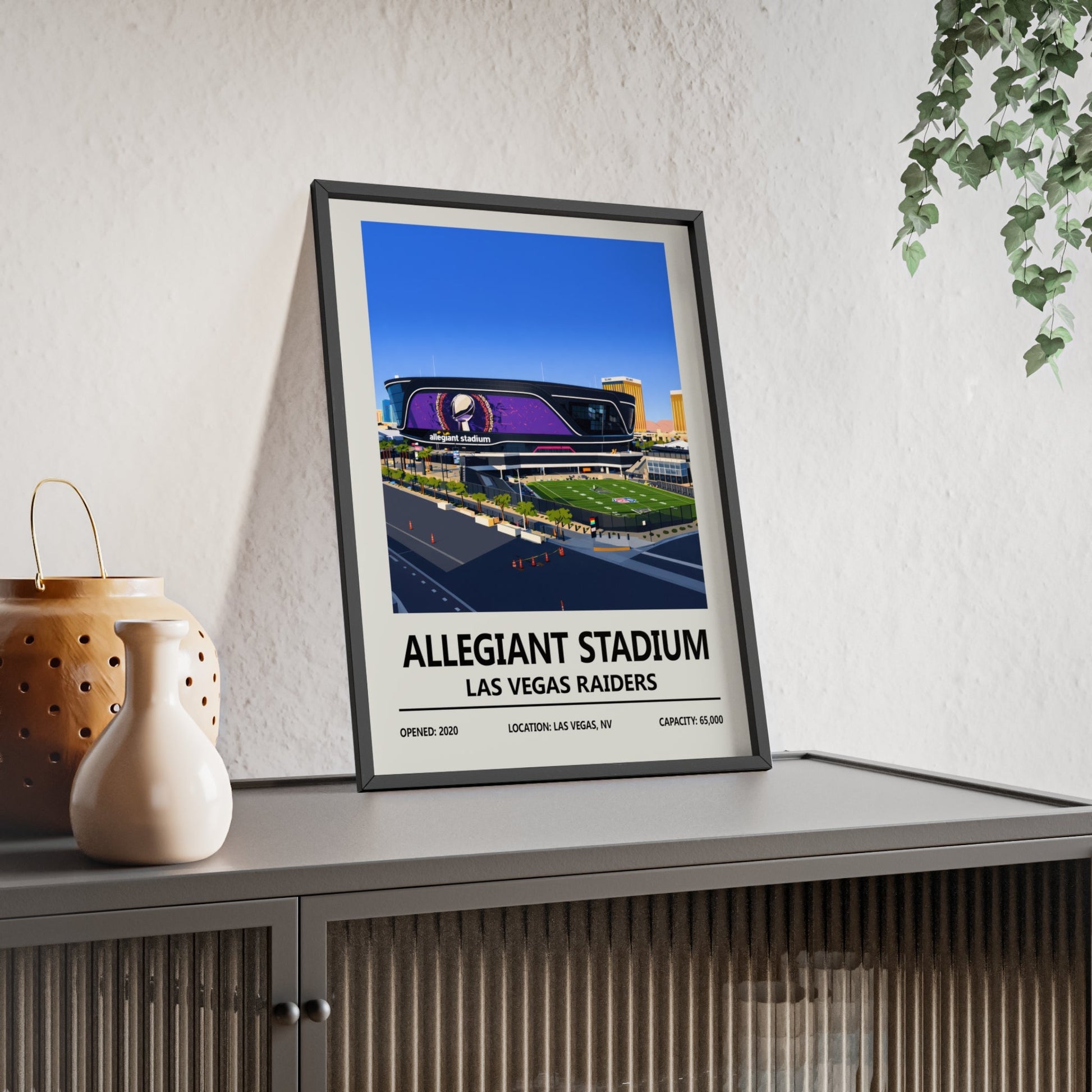 Framed Allegiant Stadium Las Vegas Raiders poster