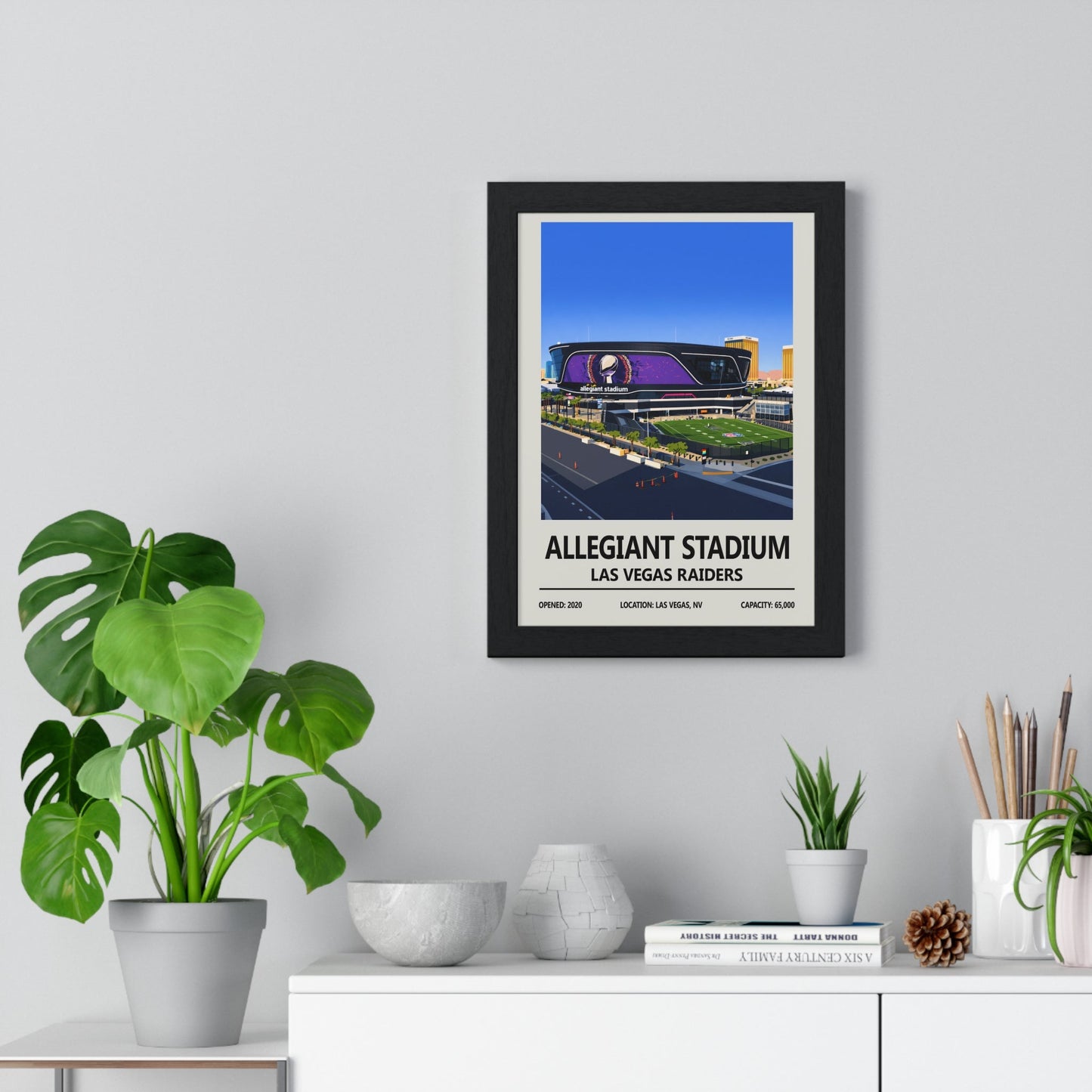Framed Allegiant Stadium Las Vegas Raiders poster