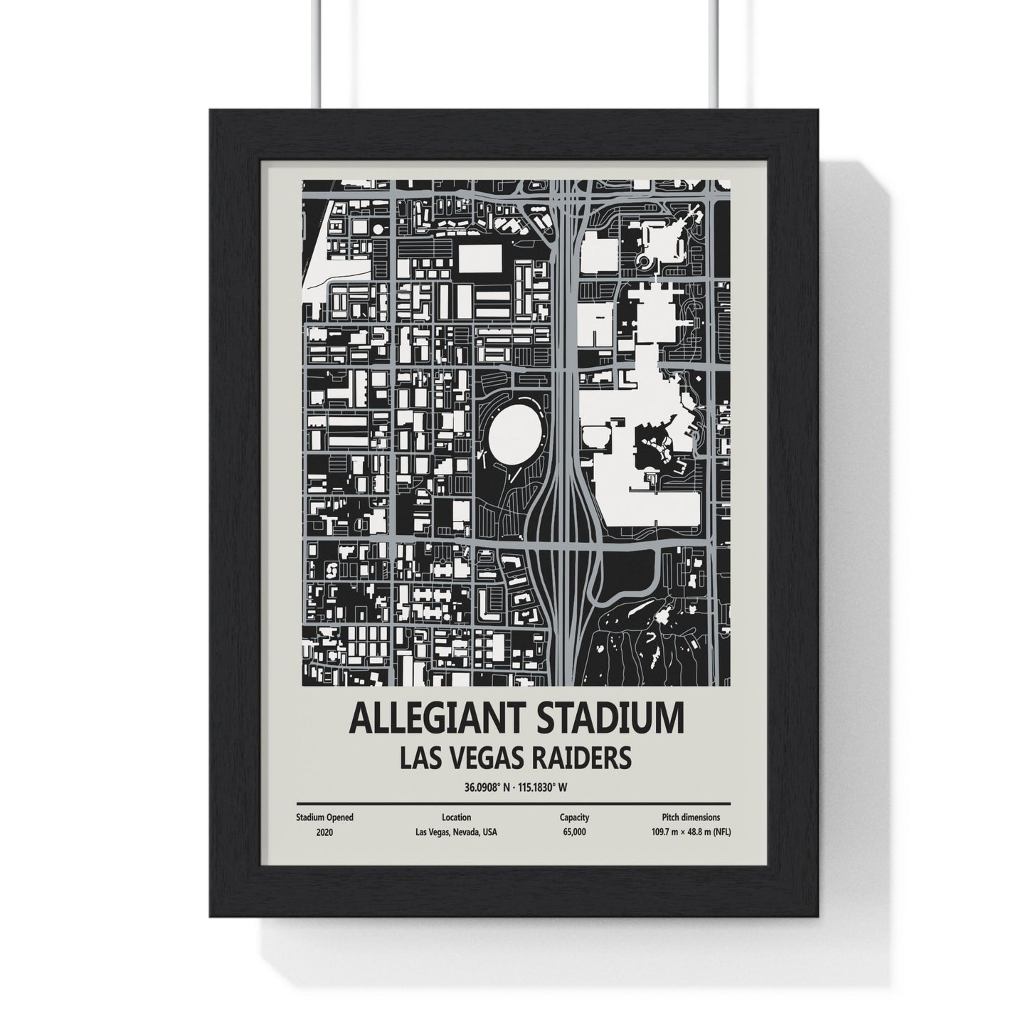 Allegiant Stadium Map Print - Las Vegas Raiders Print