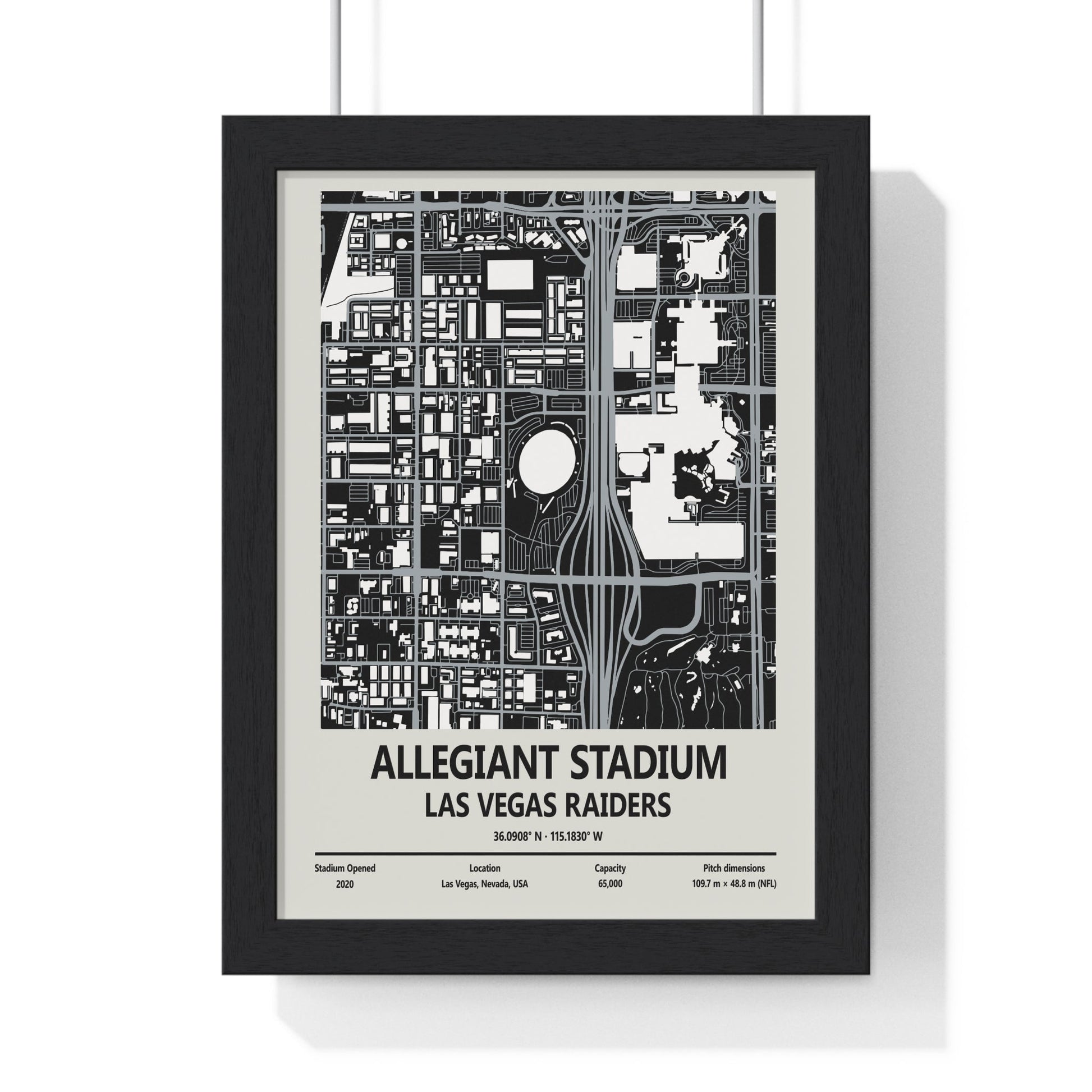 Allegiant Stadium Map Print - Las Vegas Raiders Print