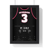 Allen Iverson 2001 NBA Finals Game 1 Poster - Philadelphia 76ers 3 Step-Over Jersey Print framed in a black frame, ready to hang