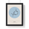 Alpha-Pinene Molecule print framed in a black frame, ready to hang