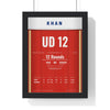 Khan v Maidana 2010 Boxing Poster framed in a black frame, ready to hang