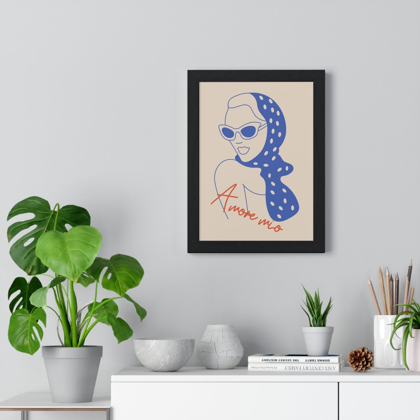 Framed Amore Mio Italian Kitchen Print - Mediterranean Woman print