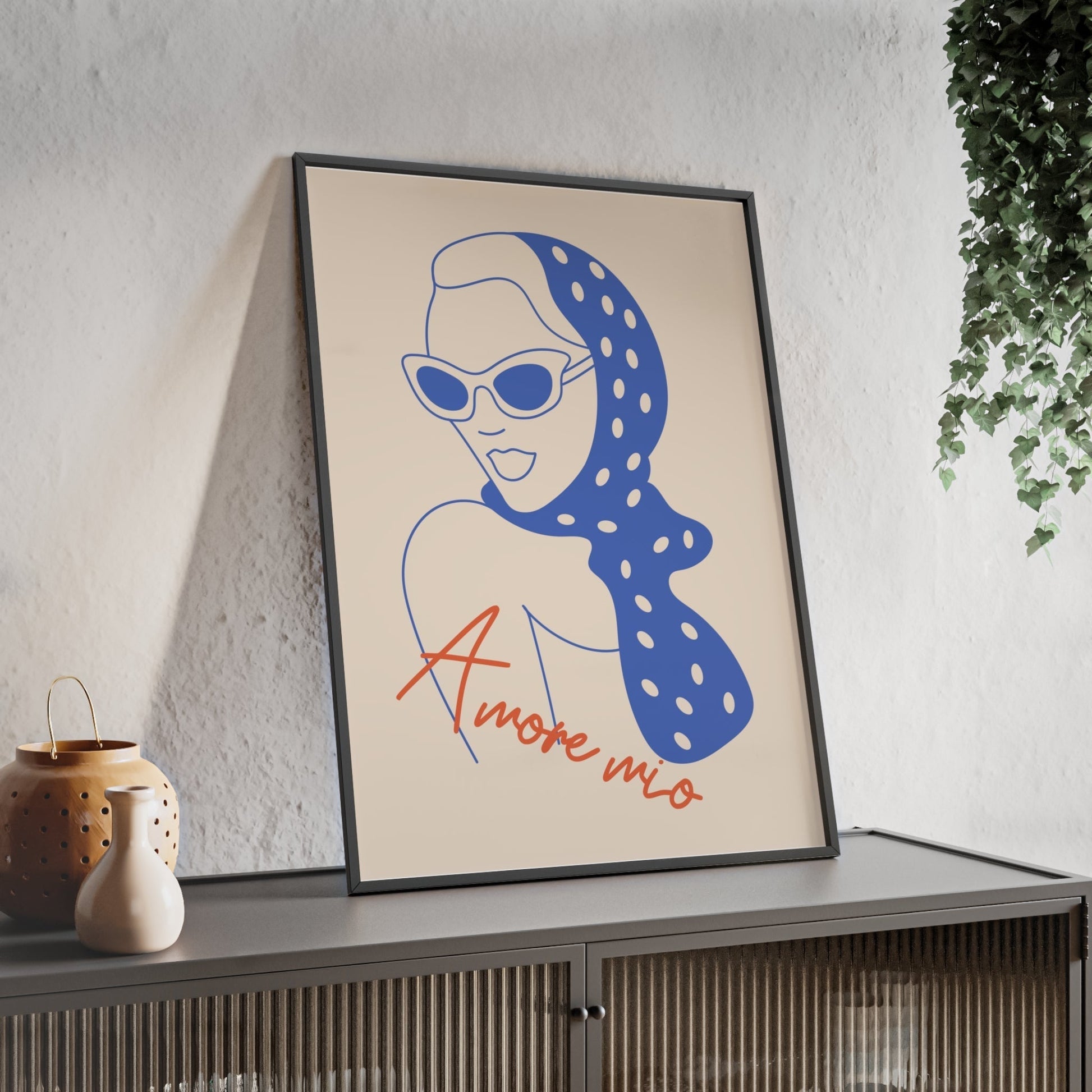 Framed Amore Mio Italian Kitchen Print - Mediterranean Woman print