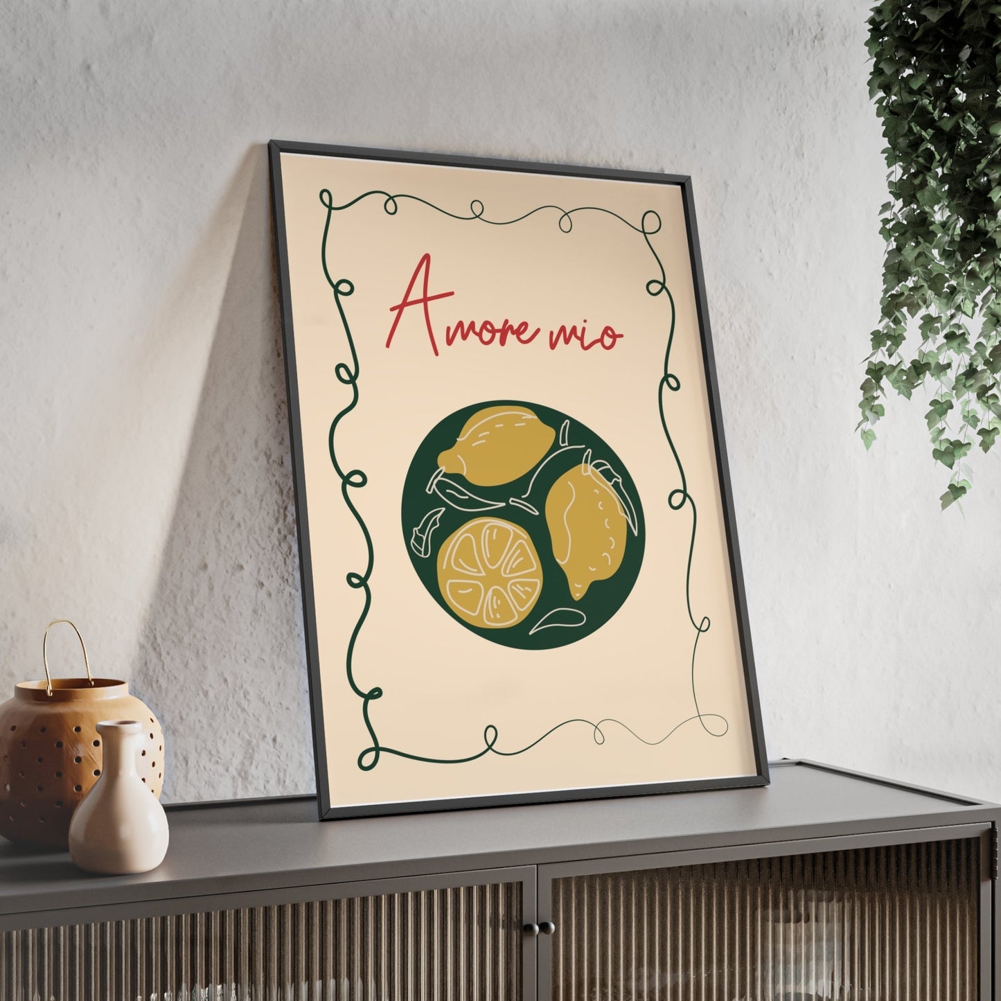 Framed Amore Mio Lemon Kitchen Print - Italian Food print