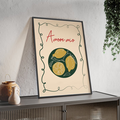 Framed Amore Mio Lemon Kitchen Print - Italian Food print