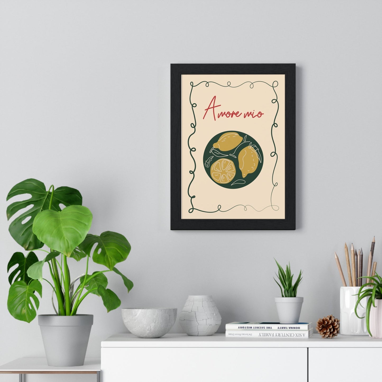 Framed Amore Mio Lemon Kitchen Print - Italian Food print