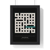 Anagram Crossword print framed in a black frame, ready to hang
