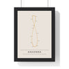 Analemma print framed in a black frame, ready to hang
