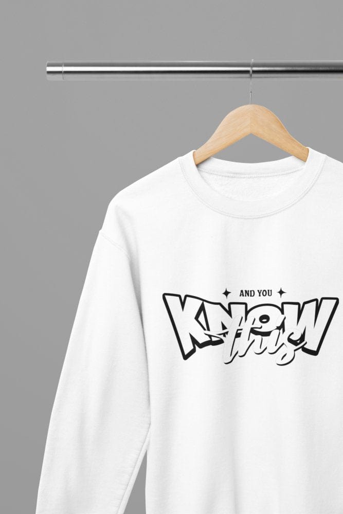 White t-shirt with And You Know This Quote Friday Movie /Sweatshirt close-up