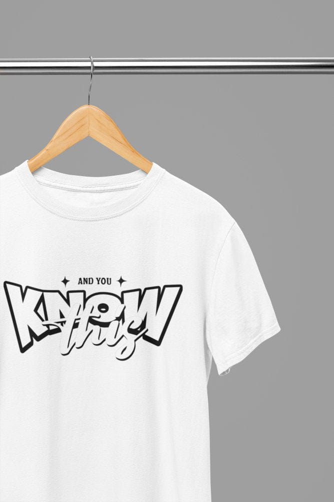Grey t-shirt with And You Know This Quote Friday Movie /Sweatshirt front view