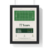 77 Years 2013 Tennis print framed in a black frame, ready to hang