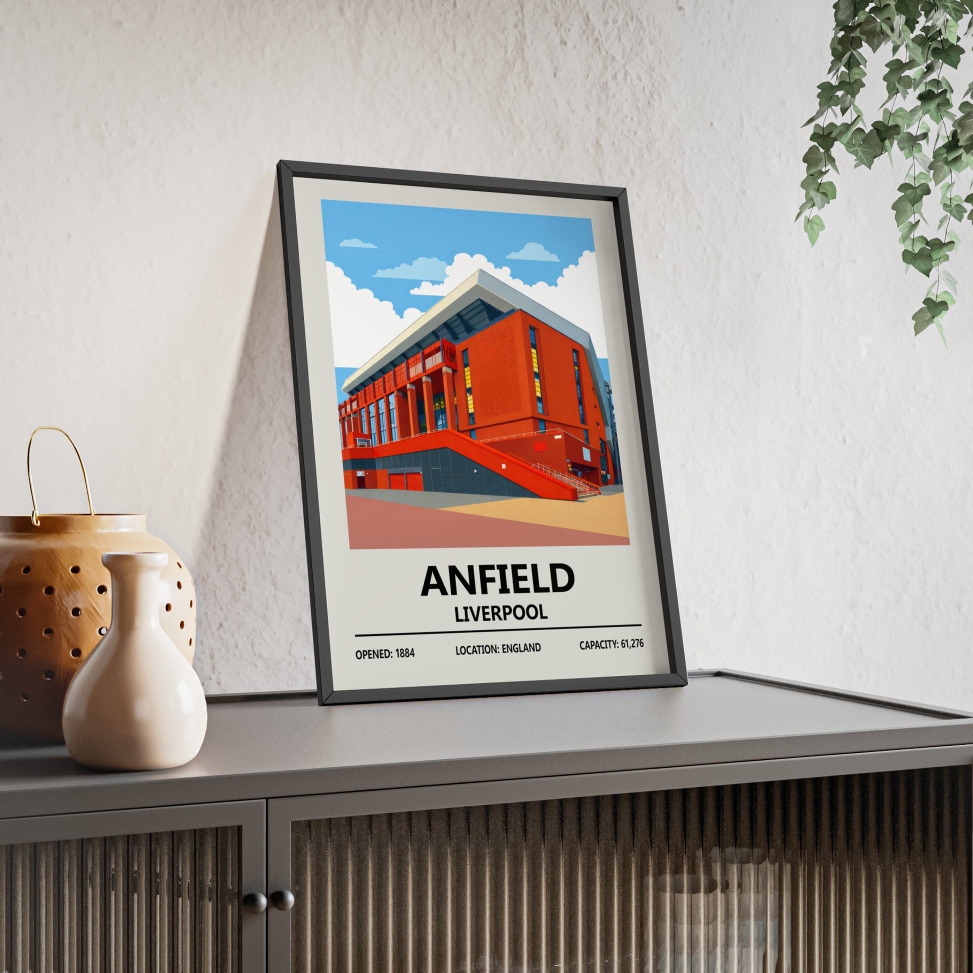 Framed Anfield Stadium poster