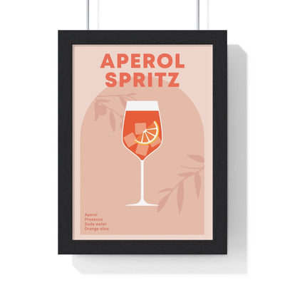 Framed Aperol Spritz - Cocktail For Home Bar Decor print
