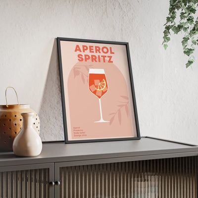 Framed Aperol Spritz - Minimalist Cocktail Print print