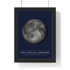 Apollo Moon Landings print framed in a black frame, ready to hang