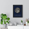 Apollo Moon Landings print framed on a living room wall