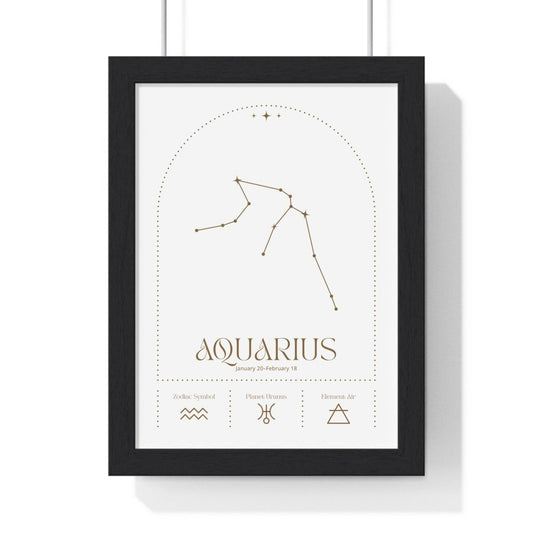 Aquarius Minimalist Astrology Chart Poster - Art Print - Poster Kingz