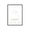 Framed Aquarius Minimalist Astrology Chart poster close-up
