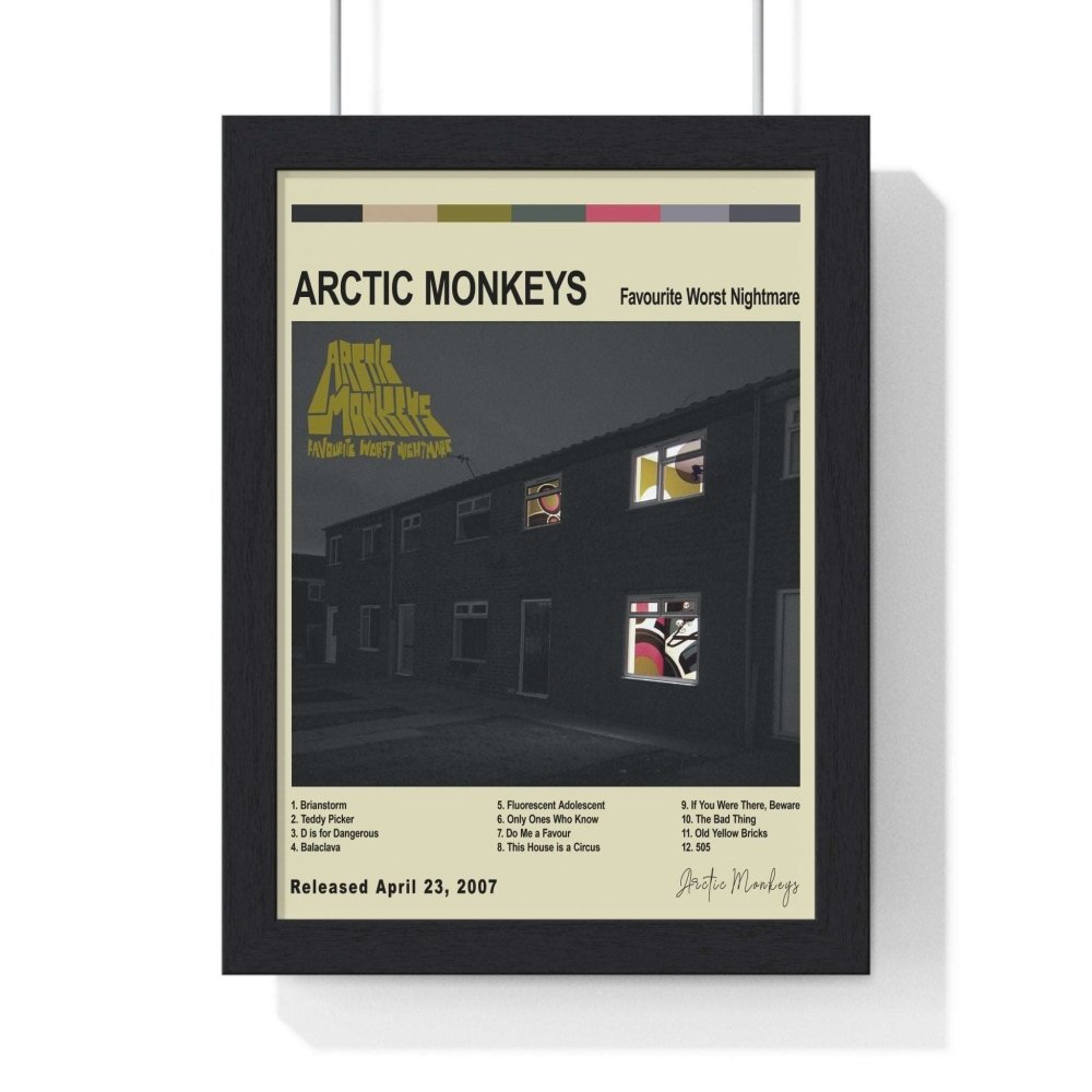 Arctic Monkeys Collection Album Poster - Poster Kingz - A5 (unframed) - Favourite Worst Nightmare (2007) - Off White - album_poster