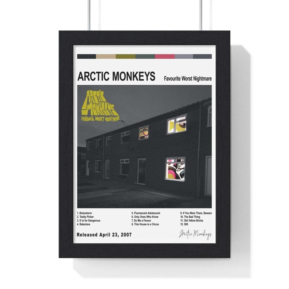 Arctic Monkeys Collection Album Poster - Poster Kingz - A5 (unframed) - Favourite Worst Nightmare (2007) - White - album_poster