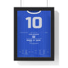 Argentina World Cup 1986 Poster - Diego Maradona 10 Goal of the Century v England Shirt Print framed in a black frame, ready to hang