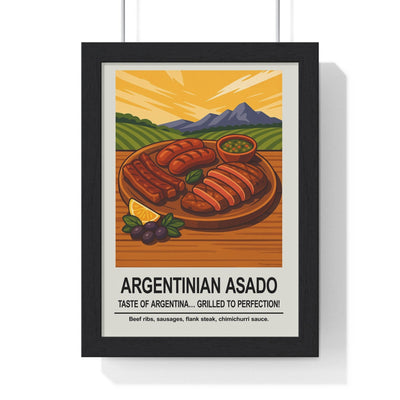 Framed Argentinian Asado poster
