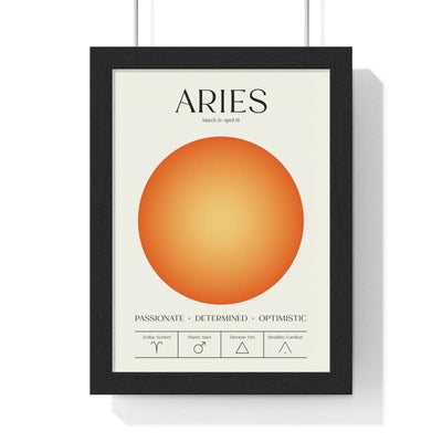 Framed Aries Astrology Chart poster