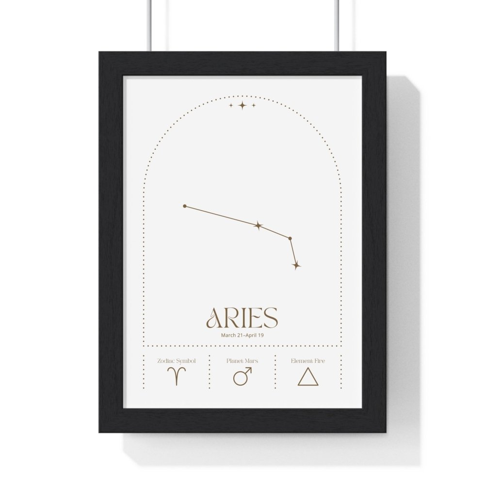 Aries Minimalist Astrology Chart Poster - Art Print - Poster Kingz