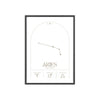 Aries Minimalist Astrology Chart Poster - Art Print – Detail View | Poster Kingz
