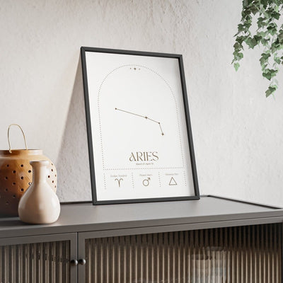 Framed Aries Minimalist Astrology Chart poster