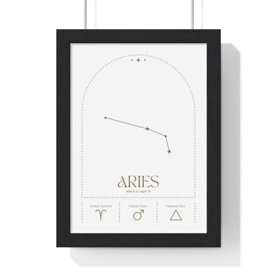 Framed Aries Minimalist Astrology Chart poster