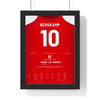 Arsenal Bergkamp Goal 2002 Poster - Bergkamp 10 Pirouette framed in a black frame, ready to hang