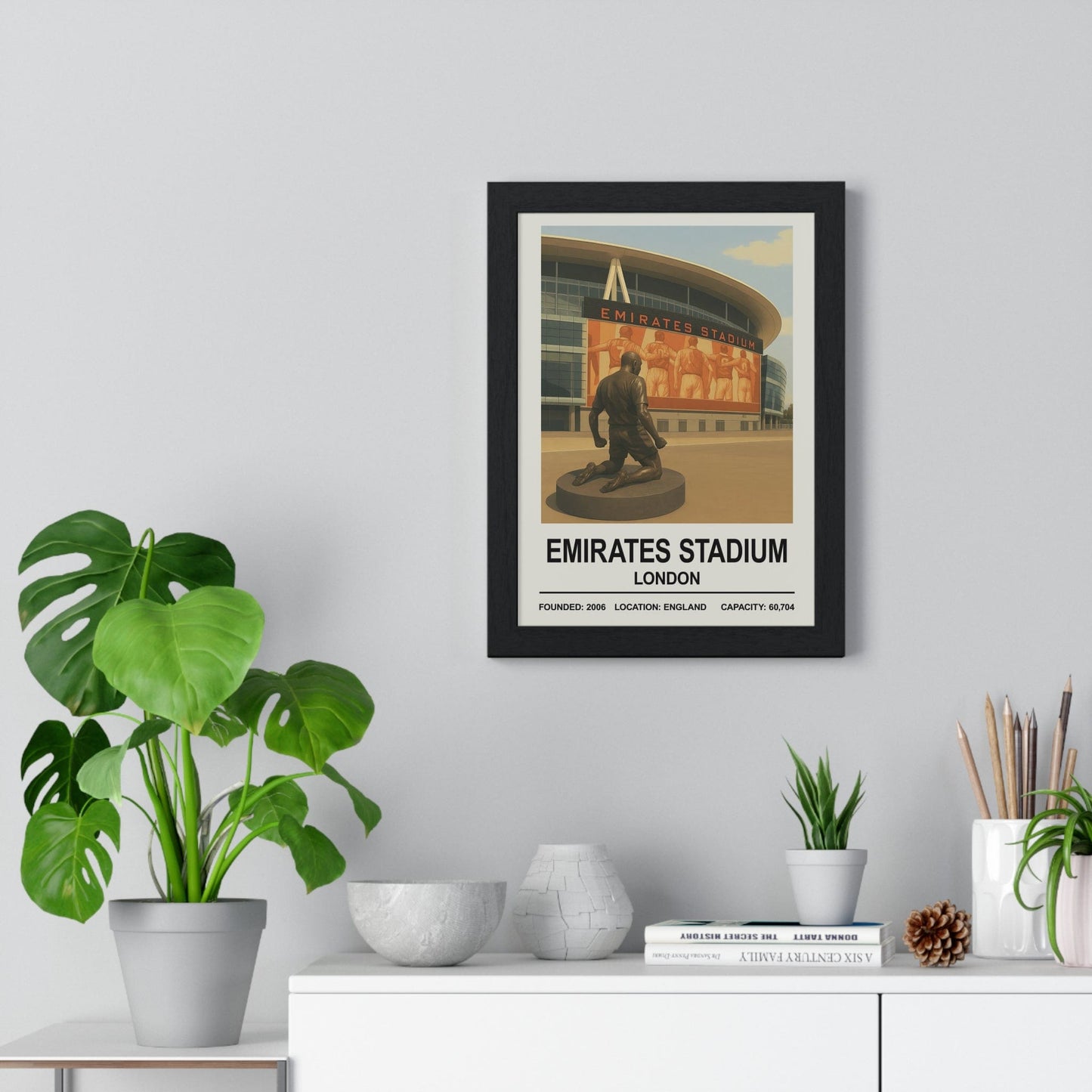 Framed Arsenal Emirates Stadium poster