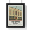 Framed Arsenal Highbury Stadium poster