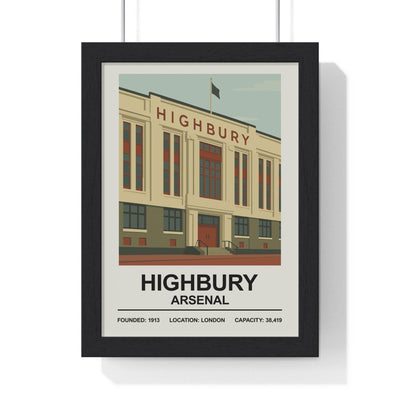 Arsenal Highbury Stadium Print - Poster Kingz - A5 (unframed) 5.8 × 8.3 in - 