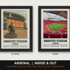 Arsenal Inside & Out Stadium Set | Emirates Stadium + Inside Stadium Prints